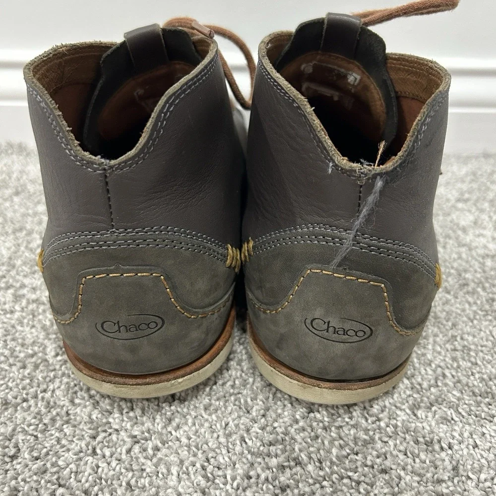Chaco Mens Thompson Boot Size 12 Gray Leather Chukka Lace Up Lightweight‎ Boots